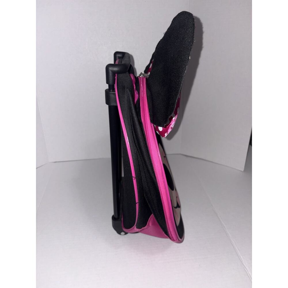 Disney Minnie Mouse Travel Roller Bag Black Pink - Picture 2 of 4